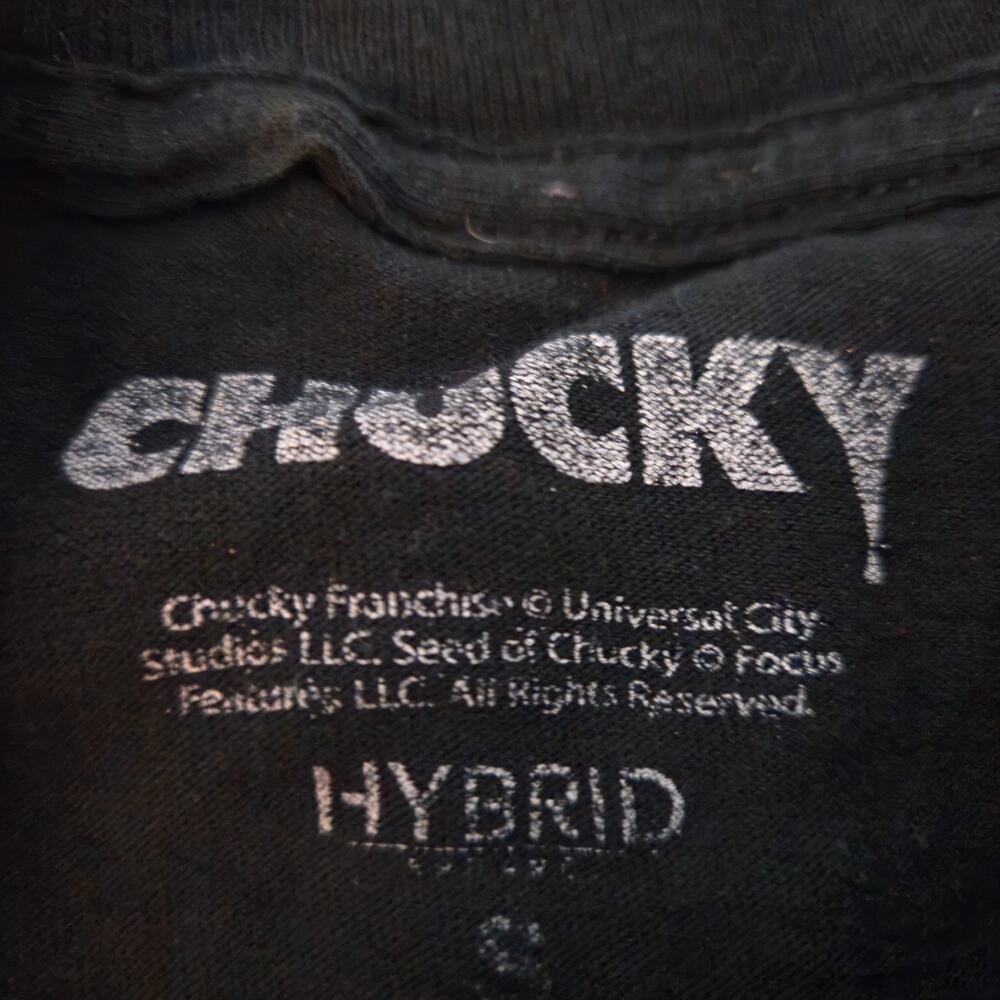 Child’s Play Chucky T-Shirt Mens Small Black Horror Movie Wanna Play Graphic Tee - Picture 3 of 4